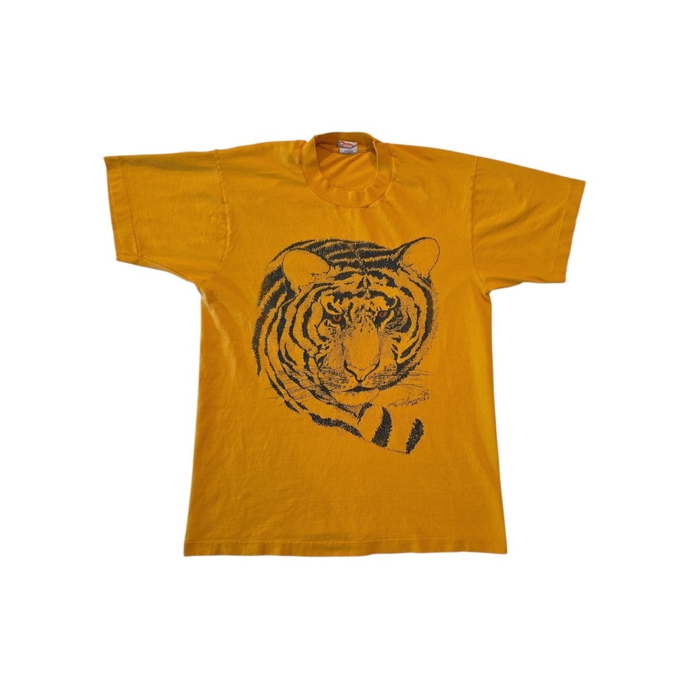 Vintage 1989 Tiger T Shirt Large Fruit of the Loom USA Single Stitch Signed